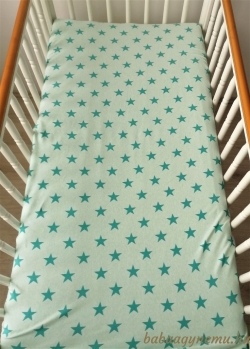 Sötét türkiz csillagos lepedő termék főképe