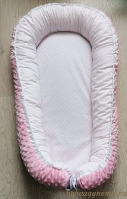 Premi rózsaszín masnis - rózsa minky- Babafészek termék főképe