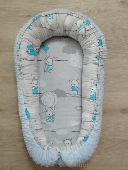 Nyuszkópajti- szürke minky- Babafészek termék főképe