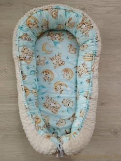 Varázslat kék- bézs minky Babafészek termék főképe